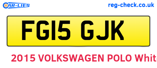 FG15GJK are the vehicle registration plates.