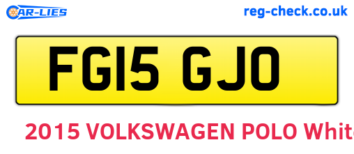 FG15GJO are the vehicle registration plates.