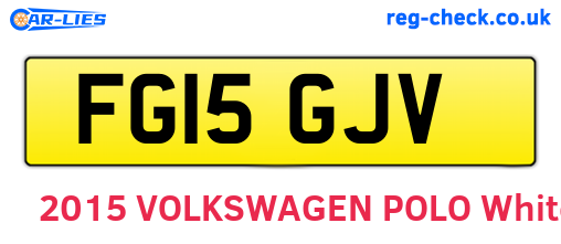FG15GJV are the vehicle registration plates.