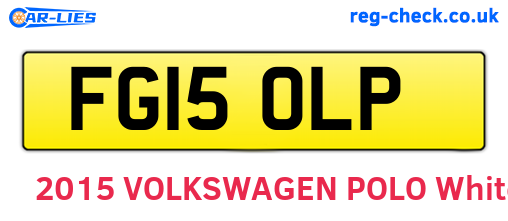 FG15OLP are the vehicle registration plates.