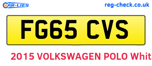 FG65CVS are the vehicle registration plates.