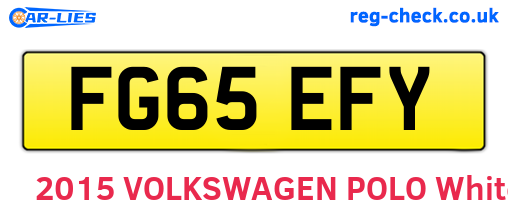 FG65EFY are the vehicle registration plates.