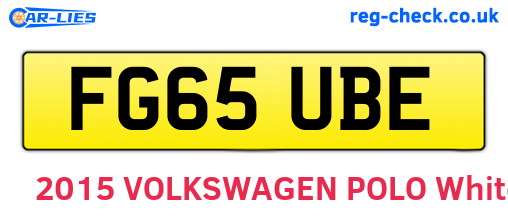 FG65UBE are the vehicle registration plates.