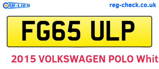 FG65ULP are the vehicle registration plates.