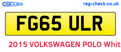 FG65ULR are the vehicle registration plates.