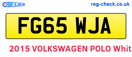 FG65WJA are the vehicle registration plates.