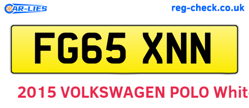 FG65XNN are the vehicle registration plates.