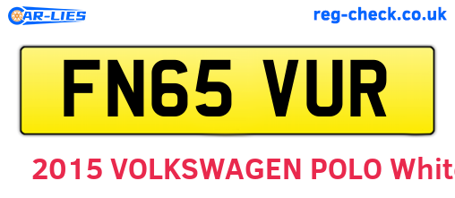 FN65VUR are the vehicle registration plates.