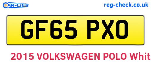 GF65PXO are the vehicle registration plates.