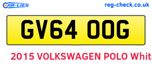GV64OOG are the vehicle registration plates.