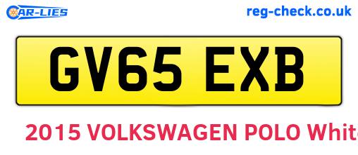 GV65EXB are the vehicle registration plates.
