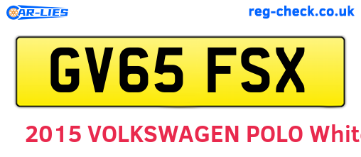 GV65FSX are the vehicle registration plates.