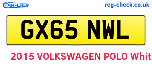 GX65NWL are the vehicle registration plates.