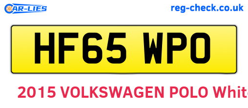 HF65WPO are the vehicle registration plates.