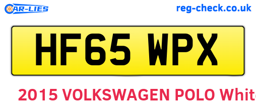 HF65WPX are the vehicle registration plates.