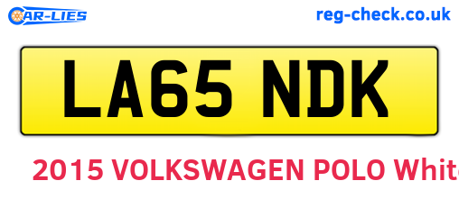 LA65NDK are the vehicle registration plates.