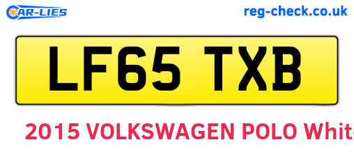 LF65TXB are the vehicle registration plates.