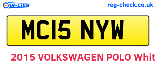 MC15NYW are the vehicle registration plates.