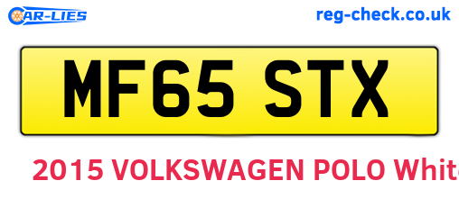 MF65STX are the vehicle registration plates.