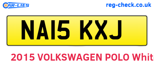 NA15KXJ are the vehicle registration plates.