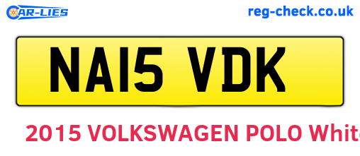 NA15VDK are the vehicle registration plates.