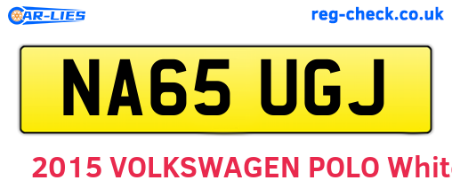 NA65UGJ are the vehicle registration plates.