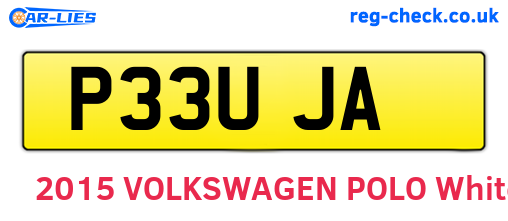 P33UJA are the vehicle registration plates.