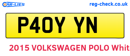 P40YYN are the vehicle registration plates.