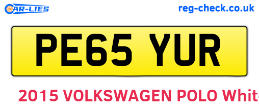 PE65YUR are the vehicle registration plates.