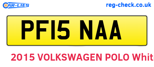 PF15NAA are the vehicle registration plates.
