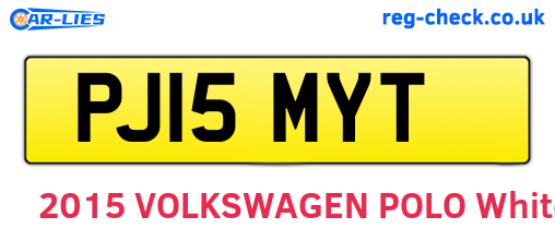 PJ15MYT are the vehicle registration plates.