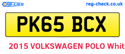 PK65BCX are the vehicle registration plates.