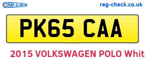 PK65CAA are the vehicle registration plates.