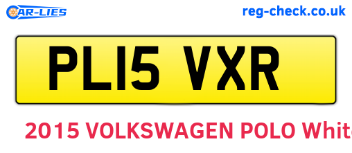PL15VXR are the vehicle registration plates.