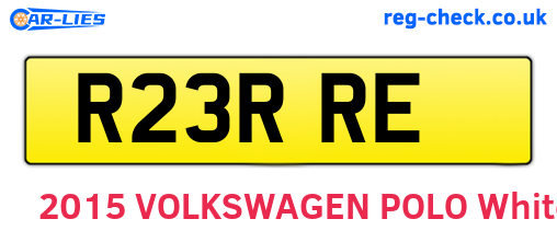 R23RRE are the vehicle registration plates.