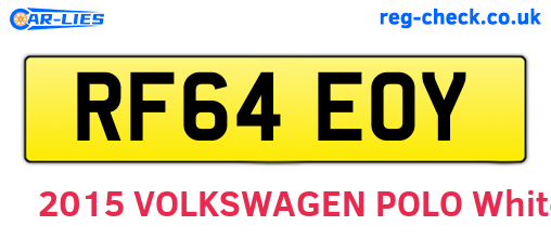RF64EOY are the vehicle registration plates.