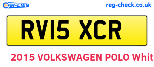 RV15XCR are the vehicle registration plates.