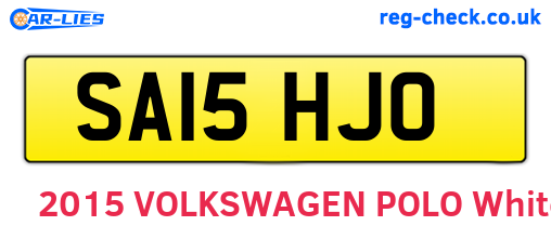 SA15HJO are the vehicle registration plates.