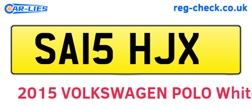 SA15HJX are the vehicle registration plates.