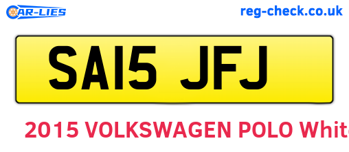 SA15JFJ are the vehicle registration plates.