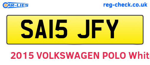 SA15JFY are the vehicle registration plates.