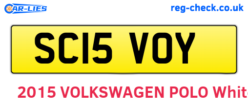 SC15VOY are the vehicle registration plates.
