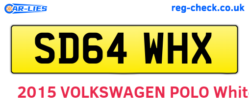 SD64WHX are the vehicle registration plates.
