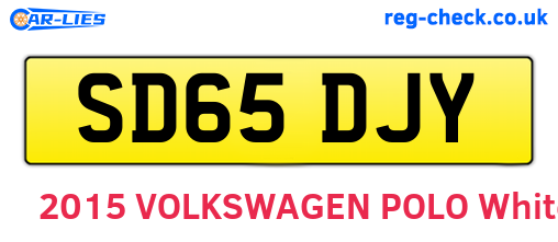 SD65DJY are the vehicle registration plates.
