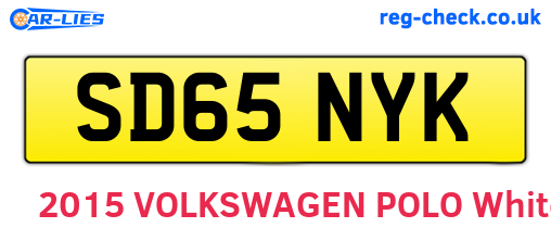 SD65NYK are the vehicle registration plates.