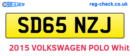 SD65NZJ are the vehicle registration plates.