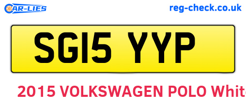 SG15YYP are the vehicle registration plates.