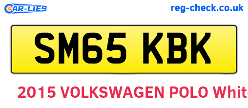 SM65KBK are the vehicle registration plates.
