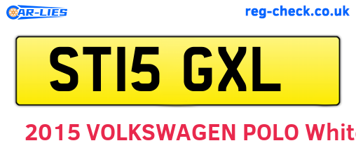ST15GXL are the vehicle registration plates.