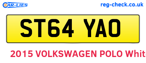 ST64YAO are the vehicle registration plates.